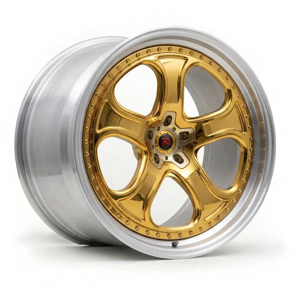 RZR XXVI forged wheel — Gloss Gold / Machined Lip