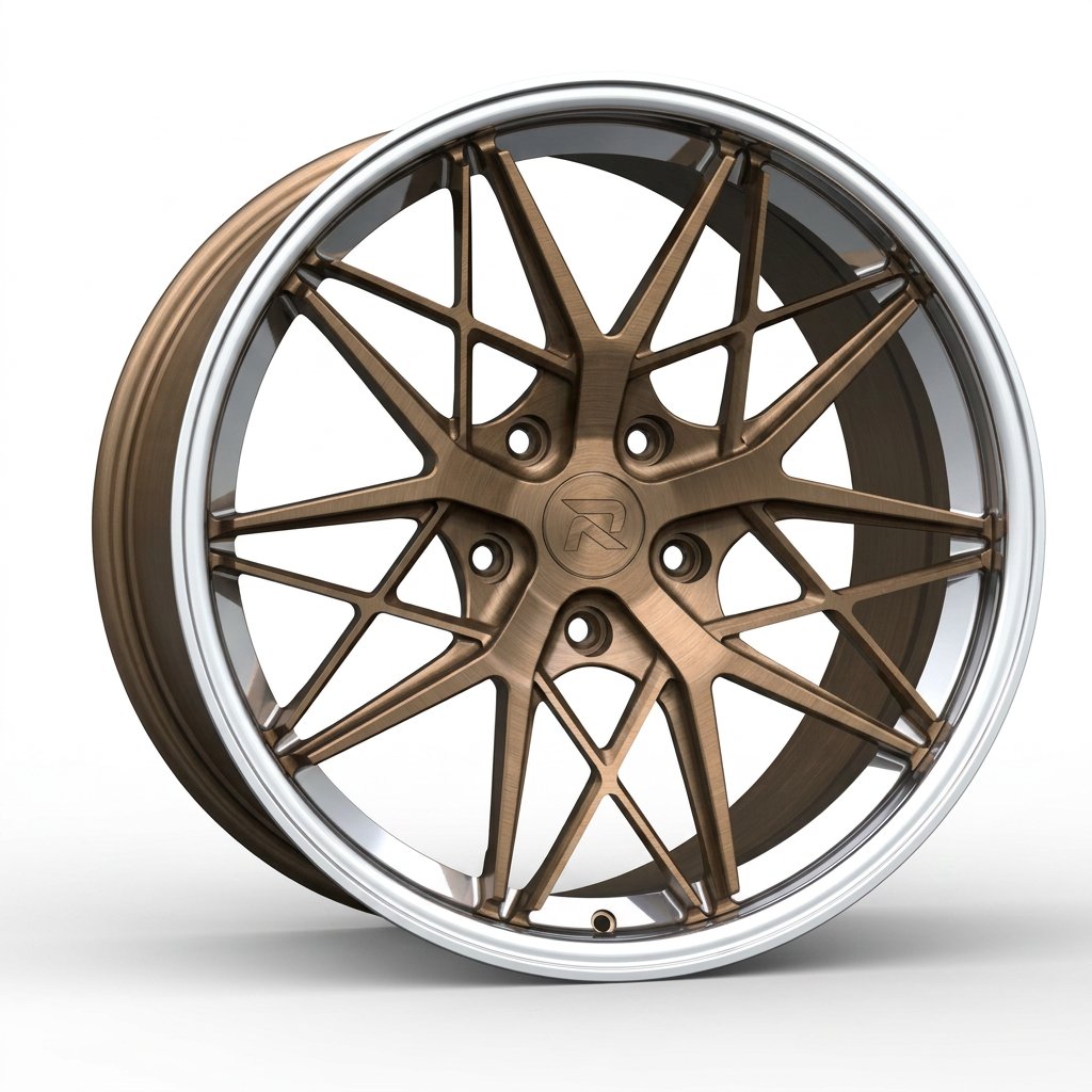 RZR CLXXIII forged wheel — Brushed Bronze / Polished Lip