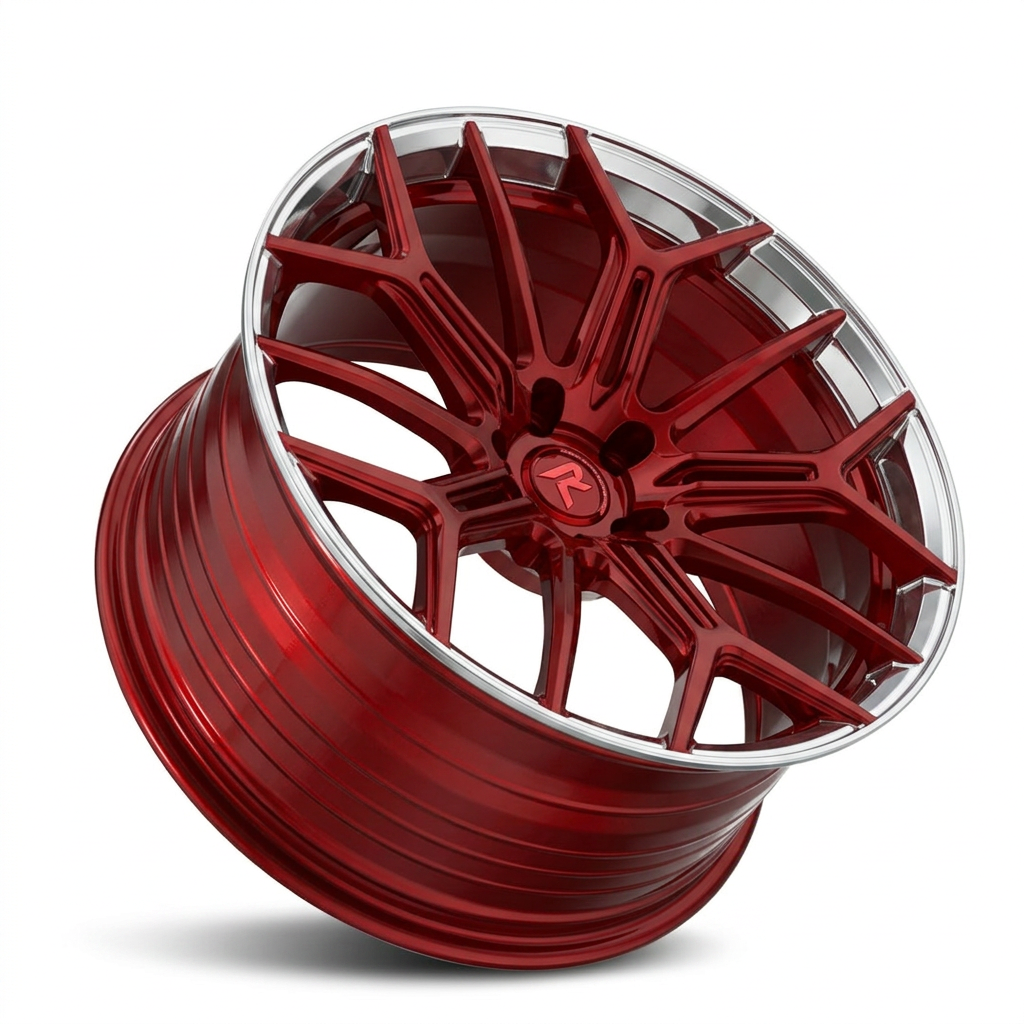 RZR LXXXVI forged wheel — Candy Red / Polished Lip
