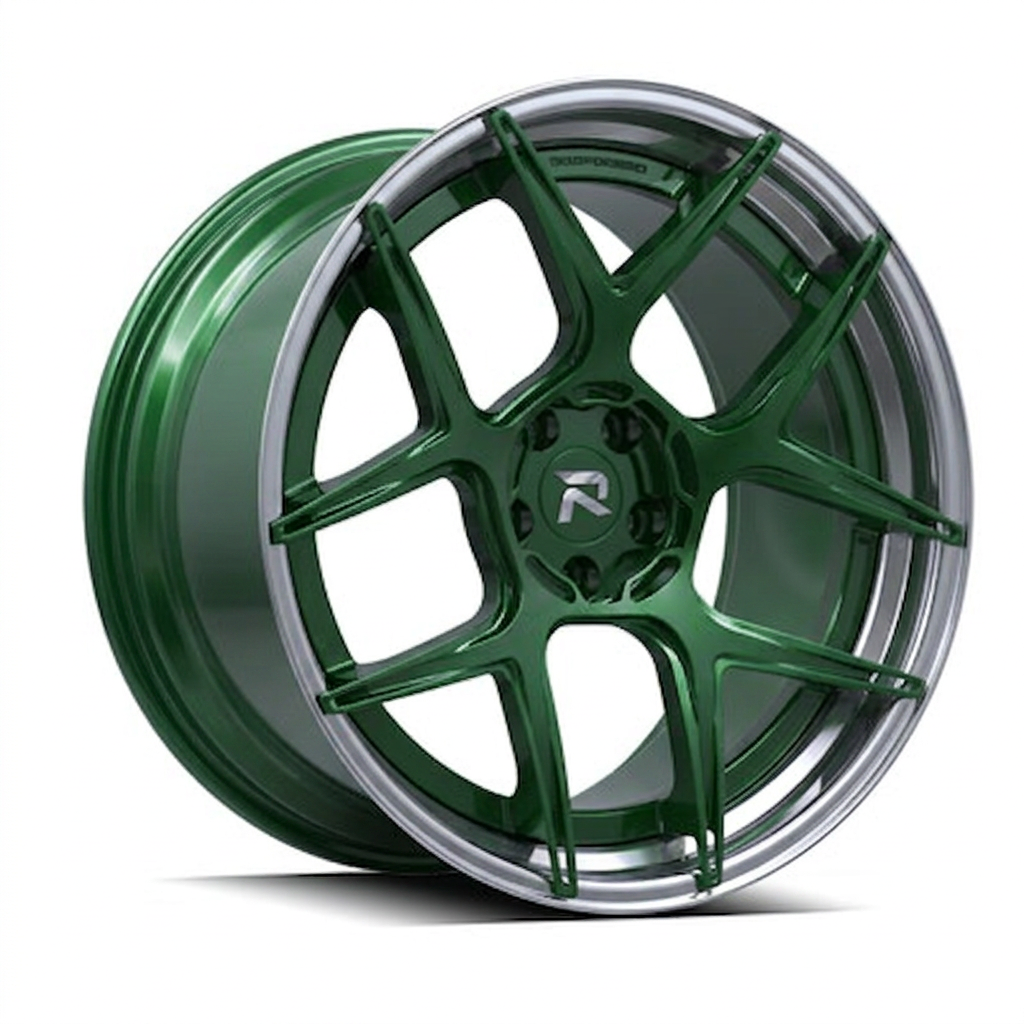 RZR CVIII forged wheel — British Racing Green / Polished Lip