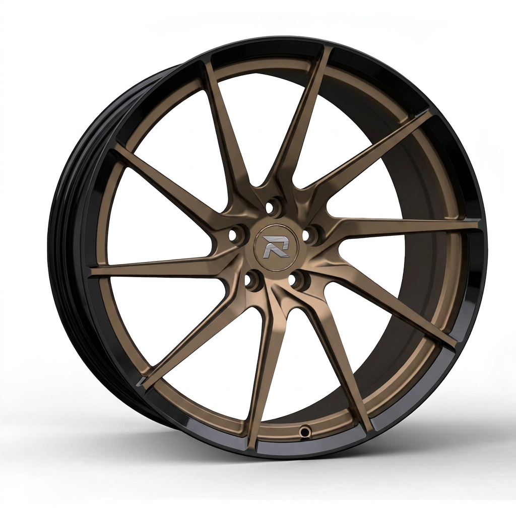 RZR CCIV forged wheel — Satin Bronze / Gloss Black Lip