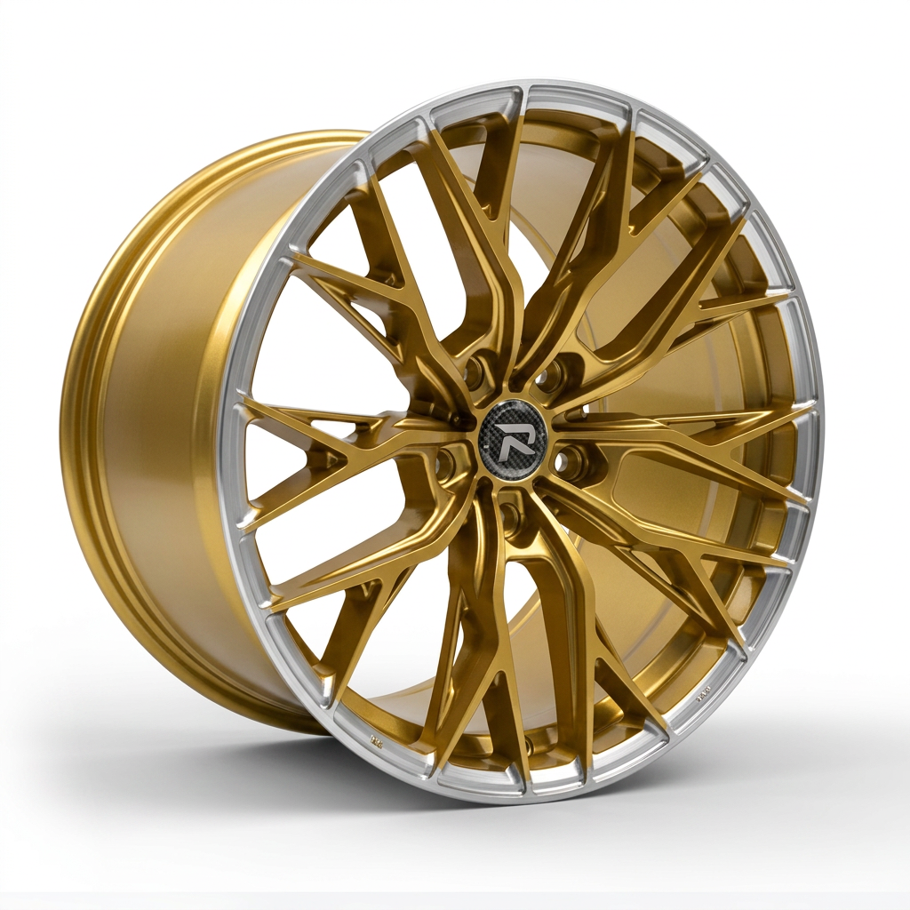 RZR CLV forged wheel — Gloss Gold / Machined Lip