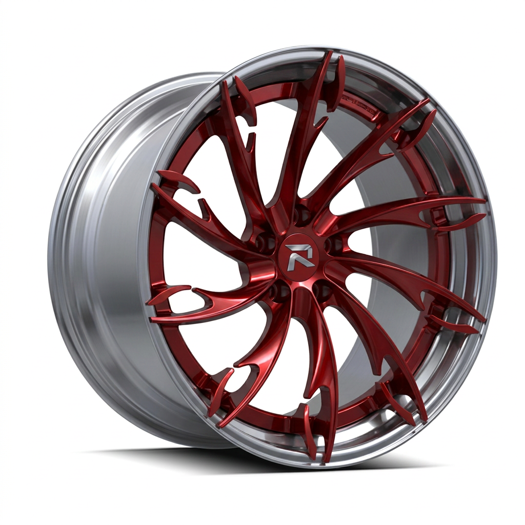 RZR CV forged wheel — Candy Red / Polished Lip