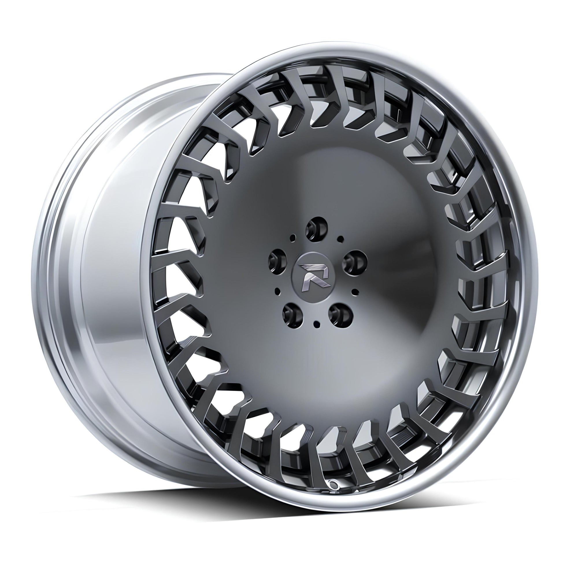 RZR CX forged wheel for Lamborghini Revuelto — A concentric-ring drilled disc design.