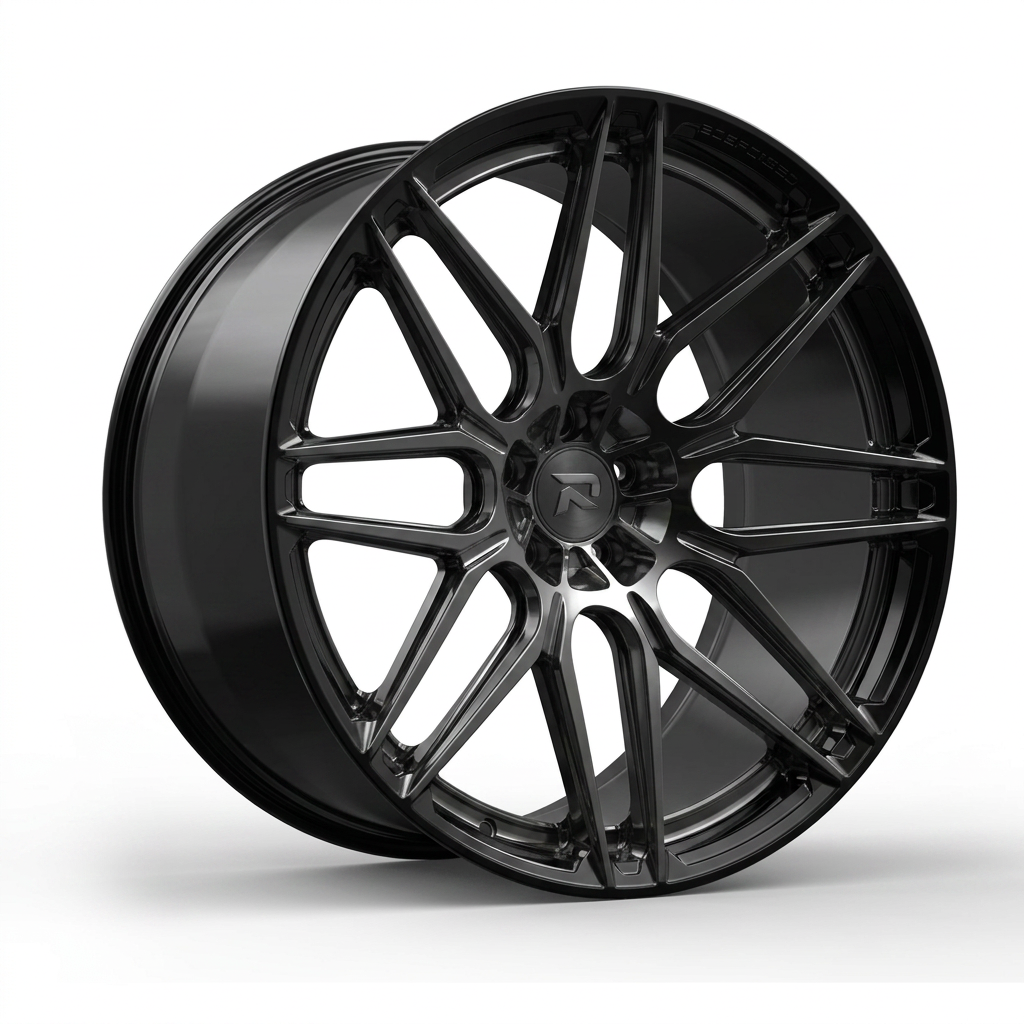 RZR CXVIII forged wheel — Smoked Chrome / Gloss Black