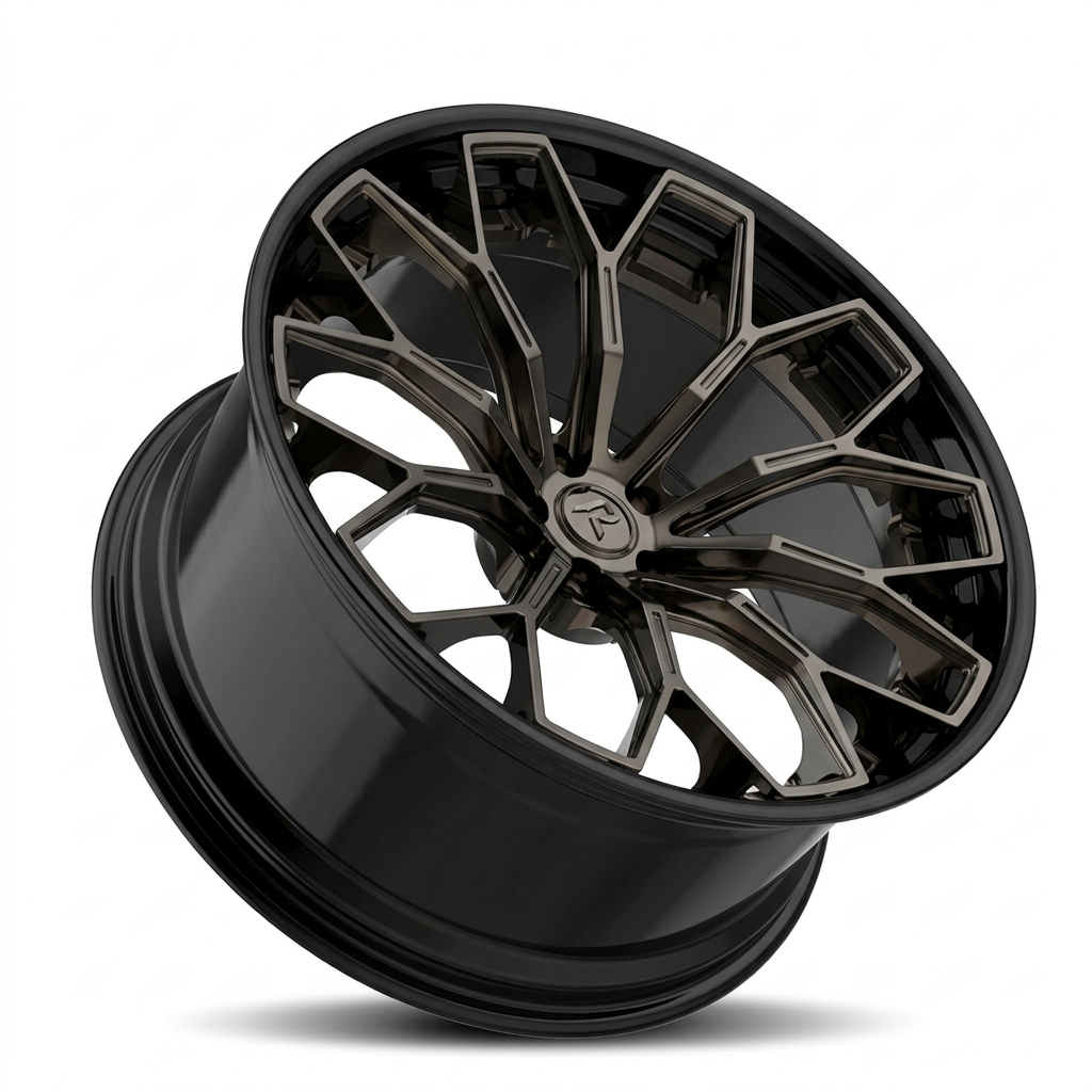 RZR LXVI forged wheel — Smoked Chrome / Gloss Black