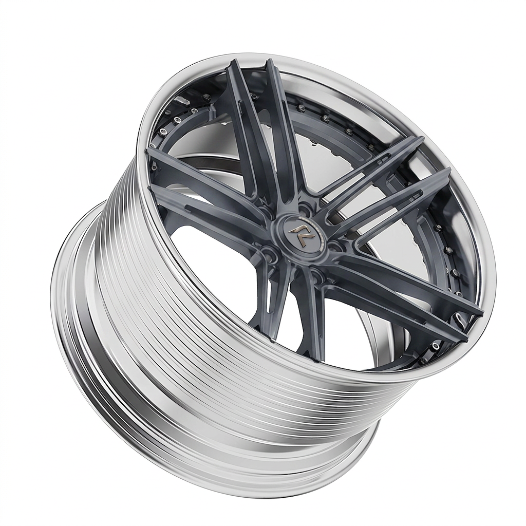 RZR LXIX forged wheel — Frozen Grey Matte / Polished Lip