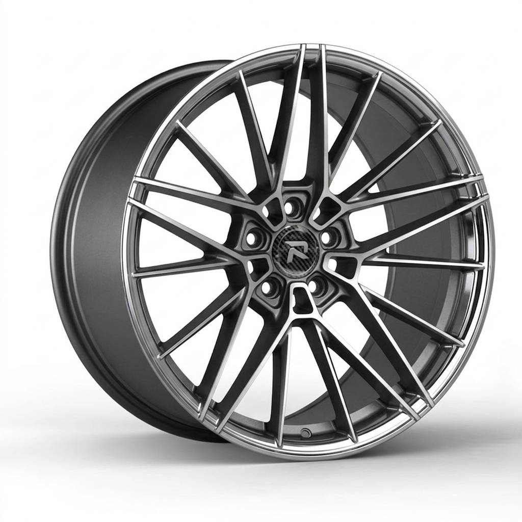 RZR CLVIII forged wheel — Graphite Machined / Polished Lip