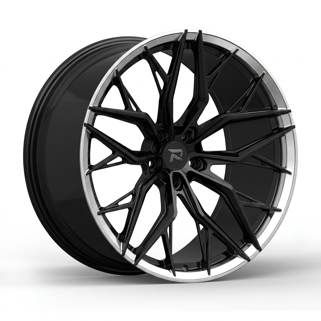 RZR CLXV forged wheel — Gloss Black / Polished Lip