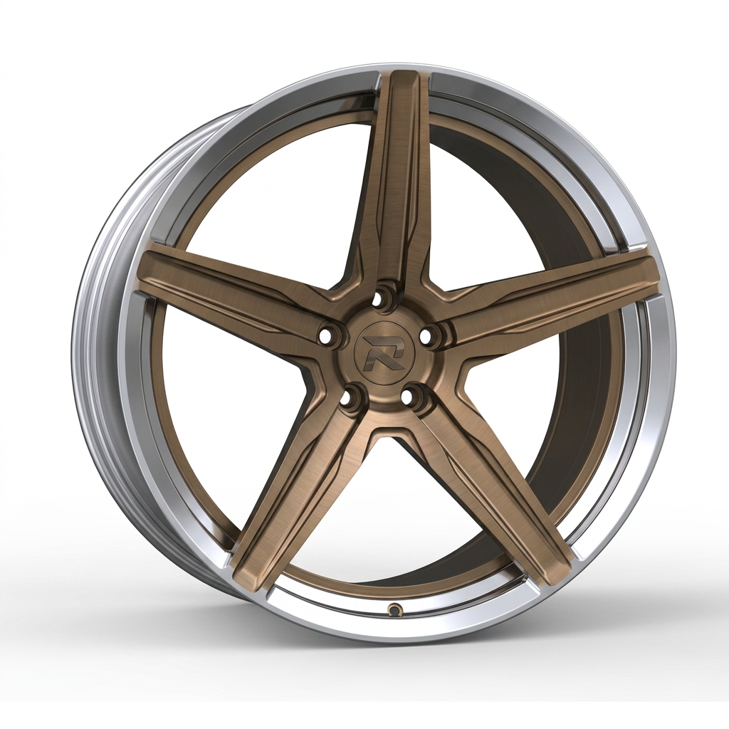 RZR CXXVIII forged wheel — Brushed Bronze / Polished Lip