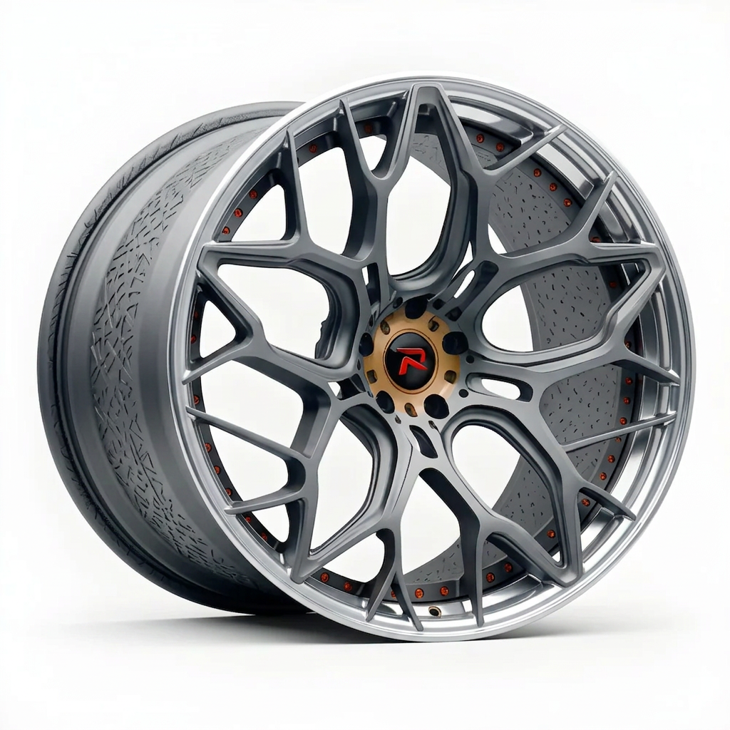 RZR XVII forged wheel — Frozen Grey Matte / Polished Lip