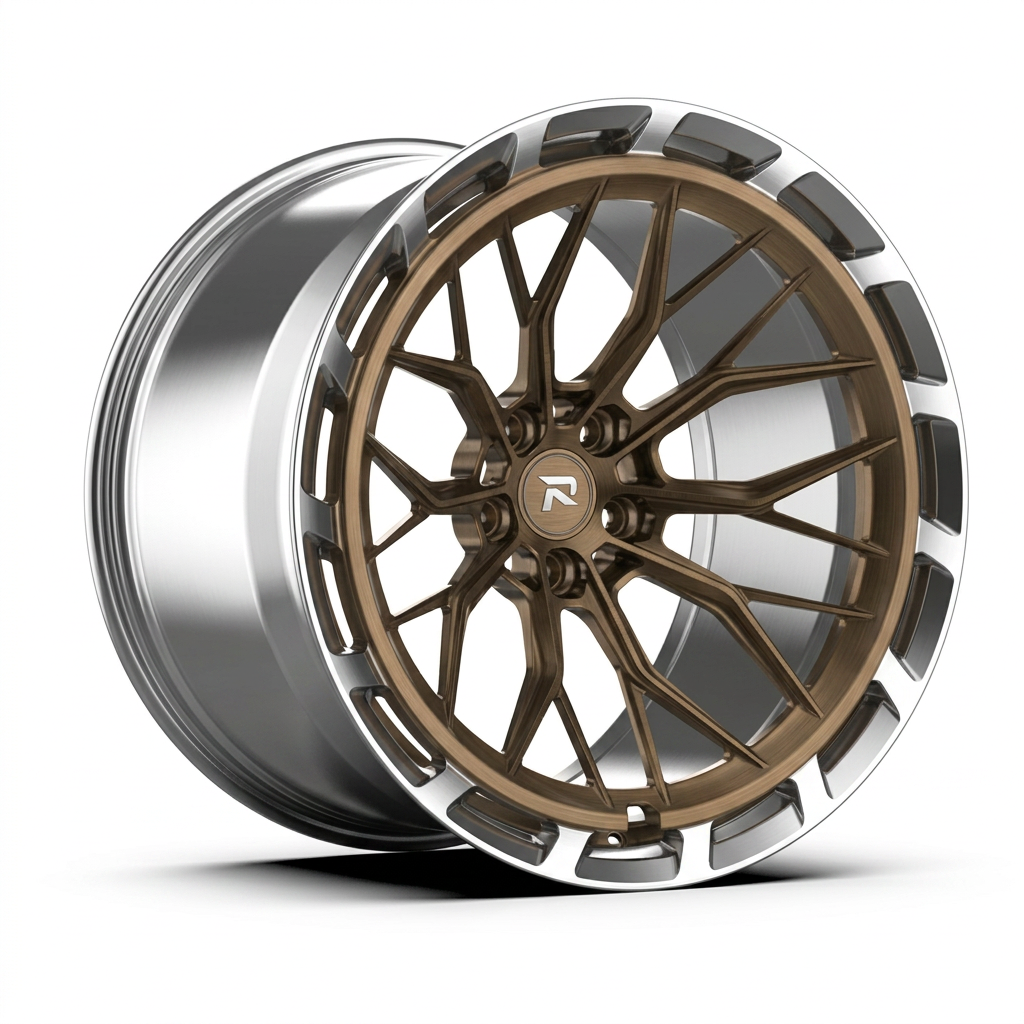 RZR CXLVIII forged wheel — Brushed Bronze / Polished Lip