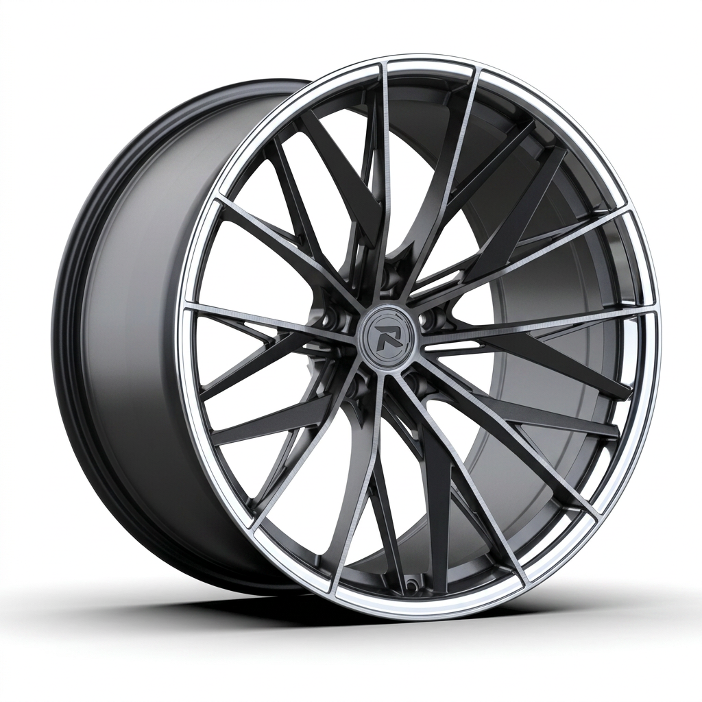 RZR CXXXVI forged wheel — Graphite Machined / Polished Lip