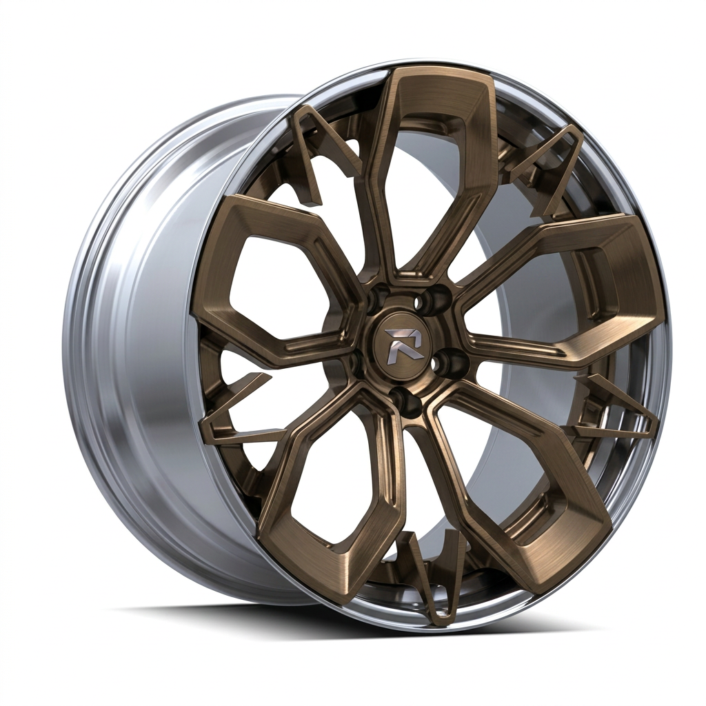 RZR CVI forged wheel — Brushed Bronze / Polished Lip