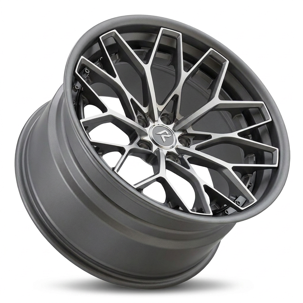 RZR VIII forged wheel — Satin Graphite / Machined Spoke Faces