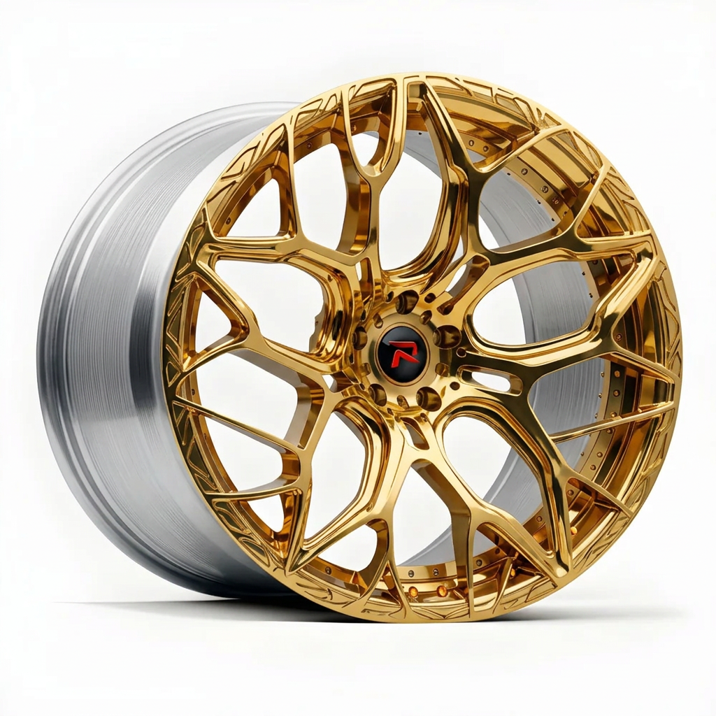 RZR XVII forged wheel — Gloss Gold / Machined Lip