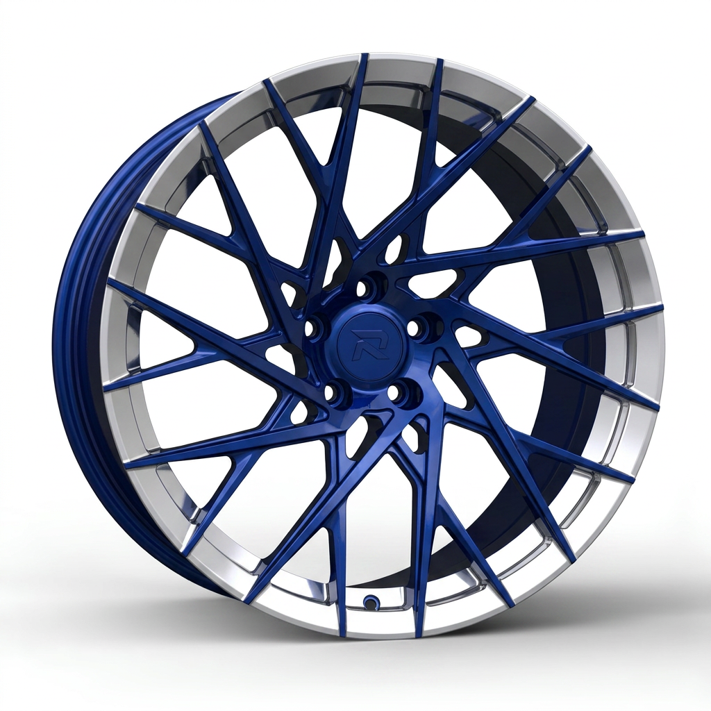 RZR CXV forged wheel — Candy Blue / Polished Lip