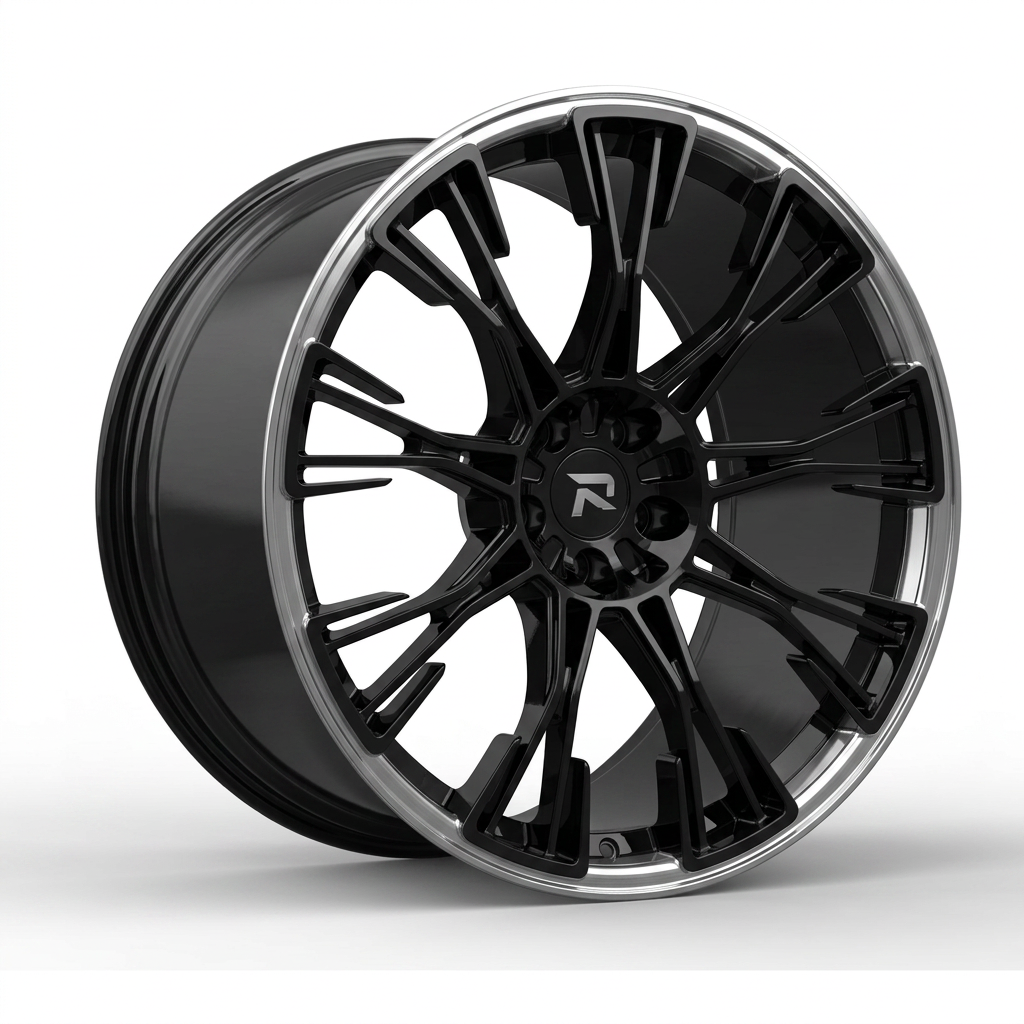 RZR CLXXX forged wheel — Gloss Black / Polished Lip
