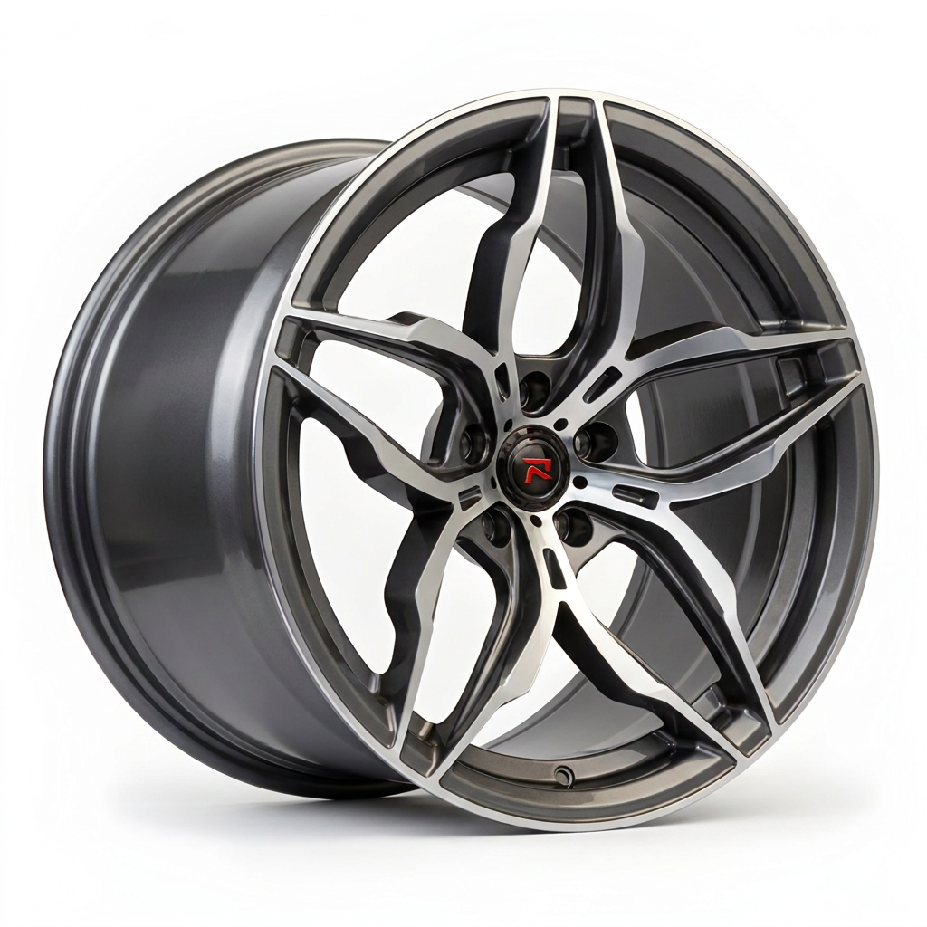 RZR XVI forged wheel — Satin Gunmetal / Polished Face