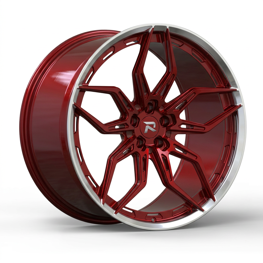 RZR CL forged wheel — Candy Red / Polished Lip