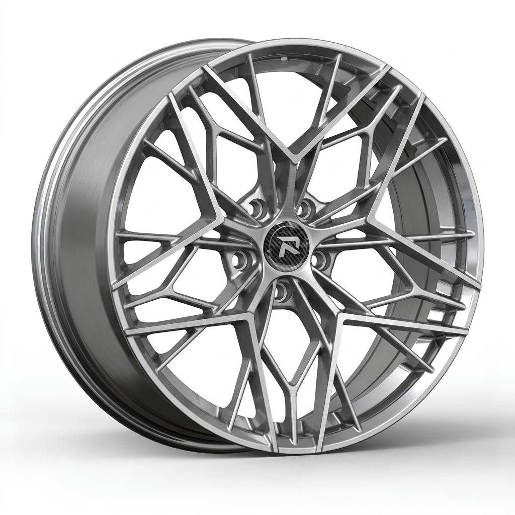 RZR CLVI forged wheel — Brushed Silver / Polished Lip