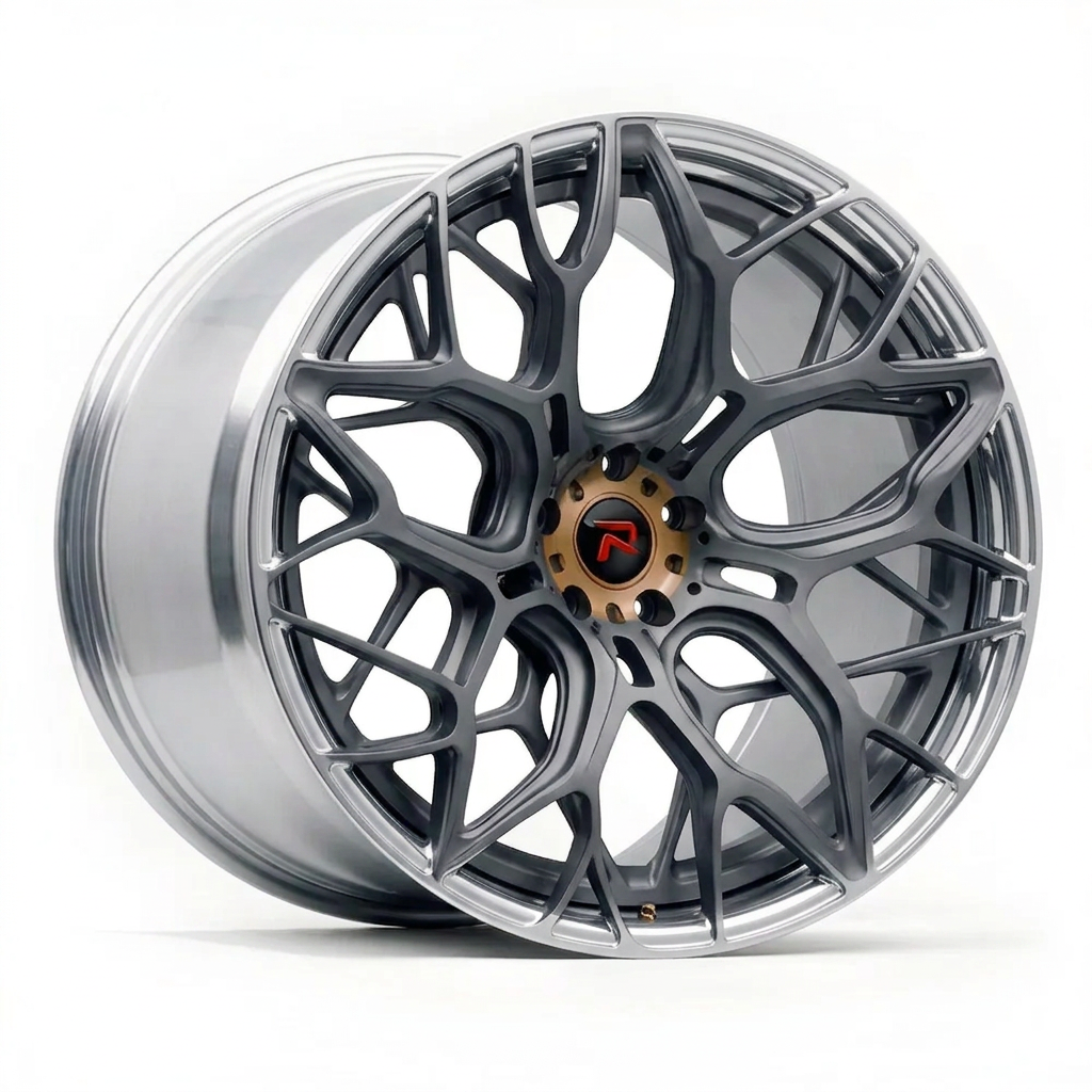 RZR XLIII forged wheel — Frozen Grey Matte / Polished Lip