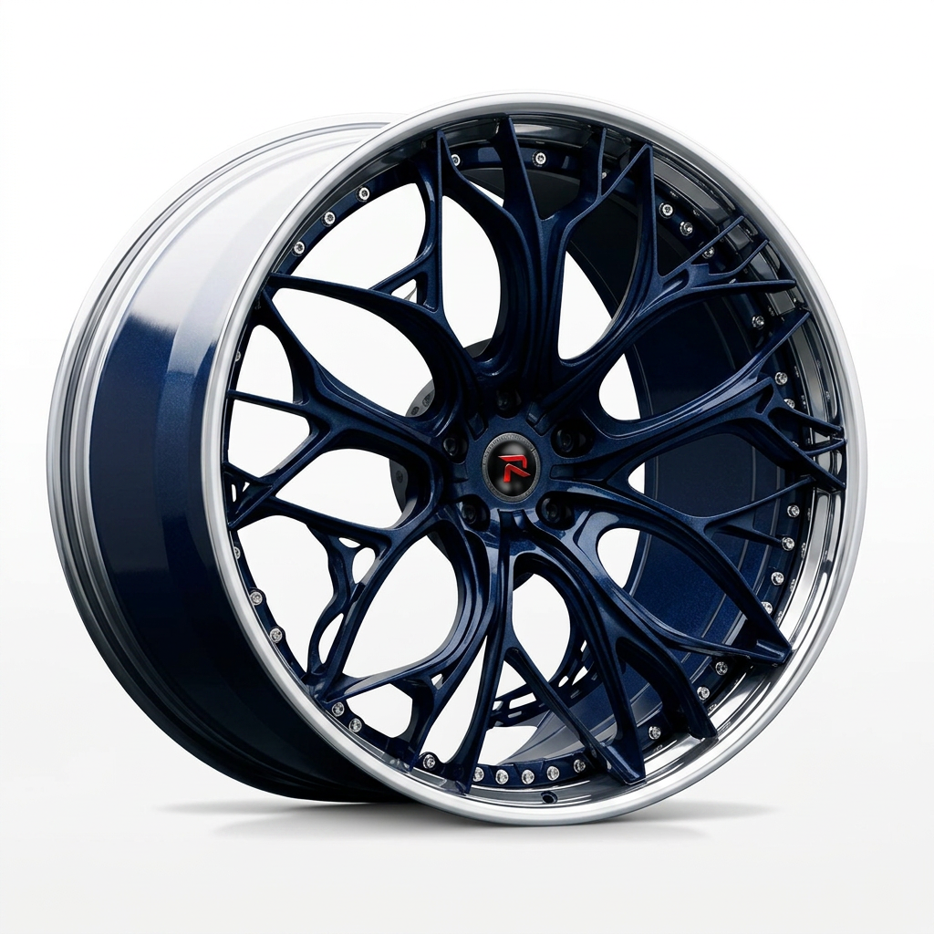 RZR XXI forged wheel — Midnight Blue Pearl / Polished Lip
