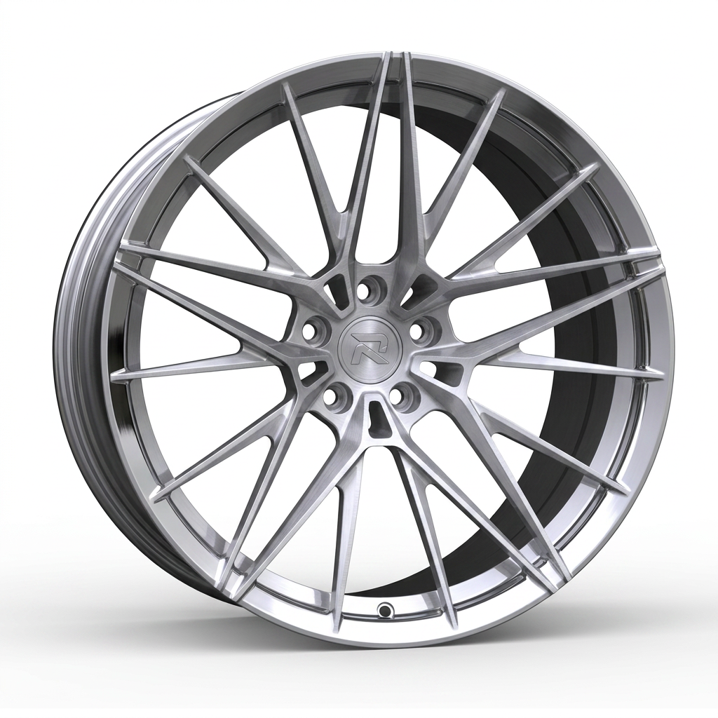 RZR CLXXXVII forged wheel — Brushed Silver / Polished Lip