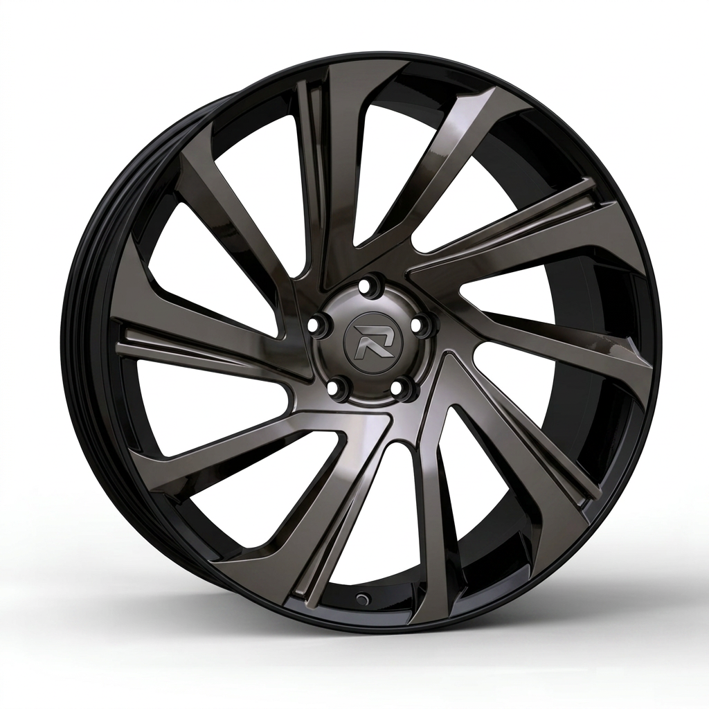 RZR CLIX forged wheel — Smoked Chrome / Gloss Black