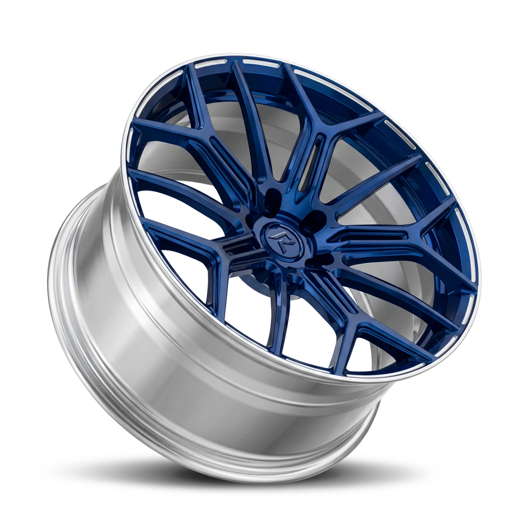 RZR LXXXVI forged wheel — Candy Blue / Polished Lip