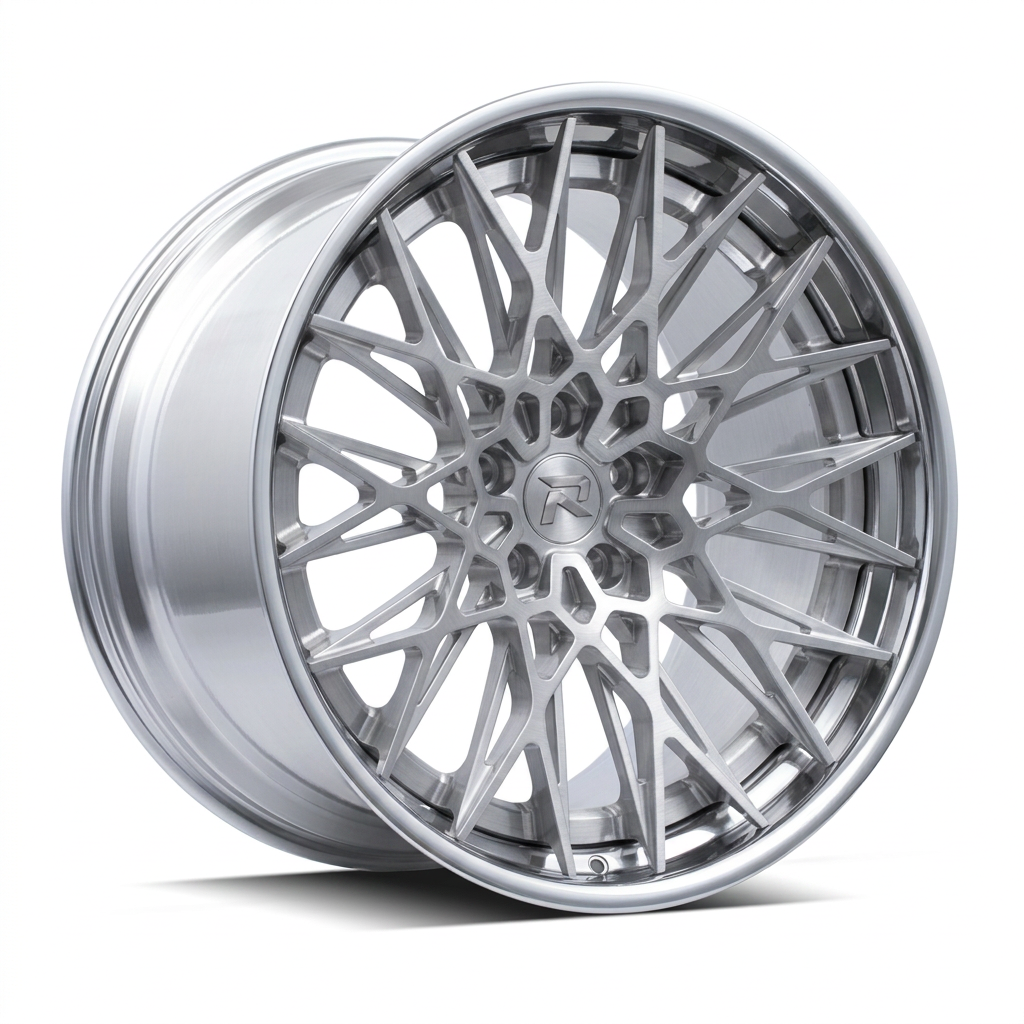 RZR CI forged wheel — Brushed Silver / Polished Lip