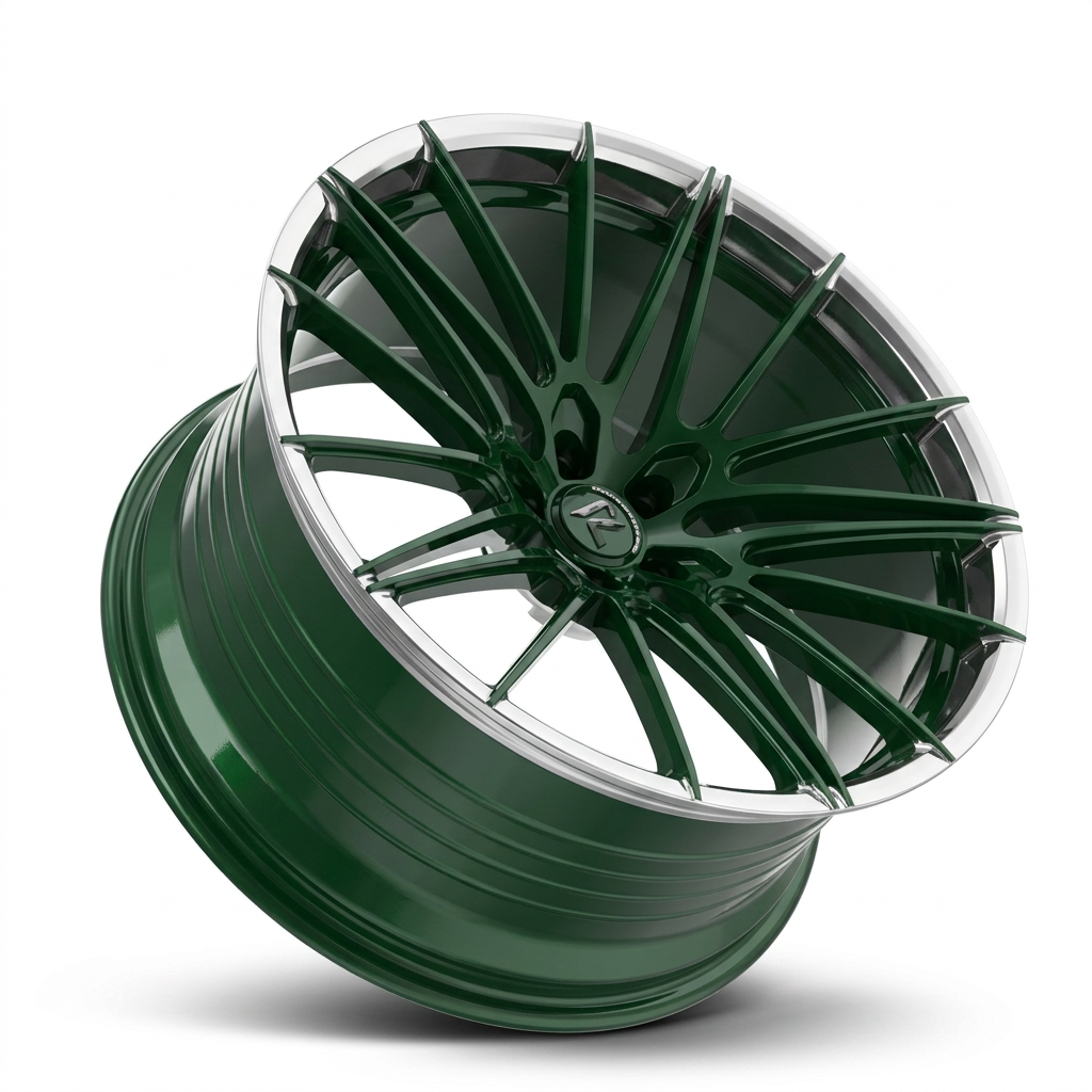 RZR LXXIII forged wheel — British Racing Green / Polished Lip