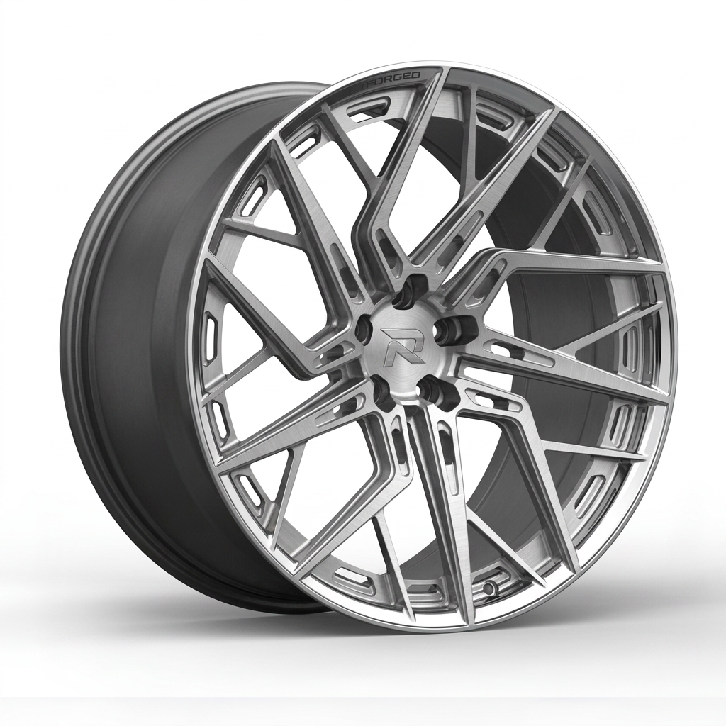 RZR CLIV forged wheel — Brushed Silver / Polished Lip