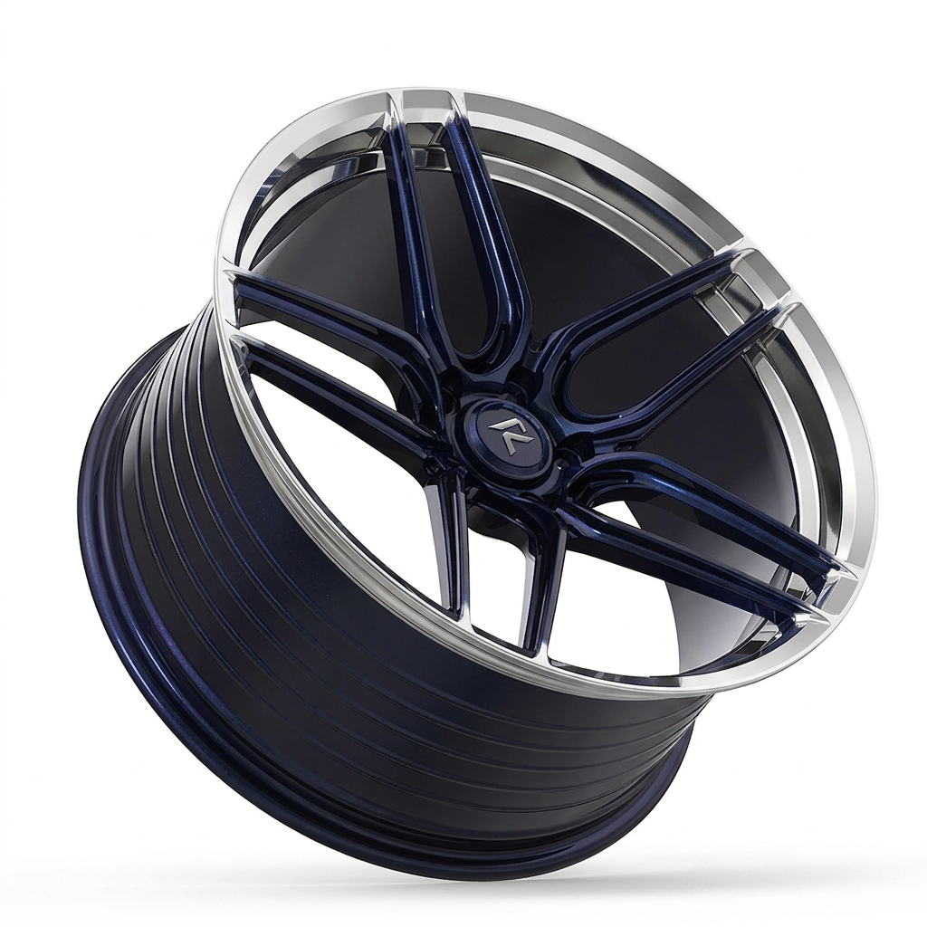 RZR XCI forged wheel — Midnight Blue Pearl / Polished Lip