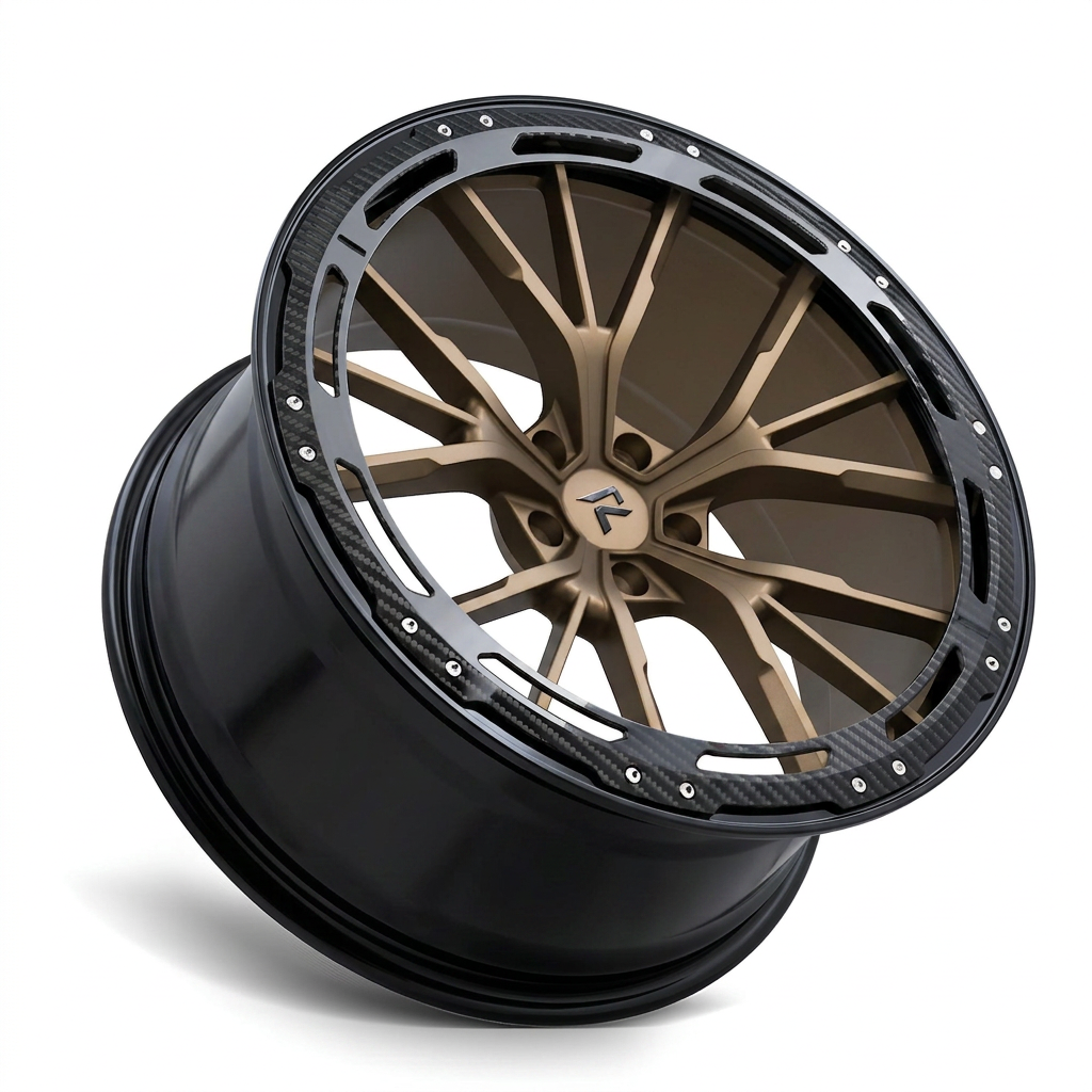 RZR LXXXIV forged wheel — Satin Bronze / Gloss Black Lip