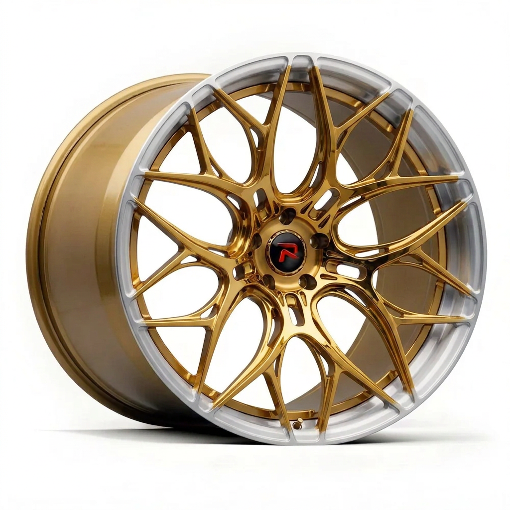 RZR LIV forged wheel — Gloss Gold / Machined Lip