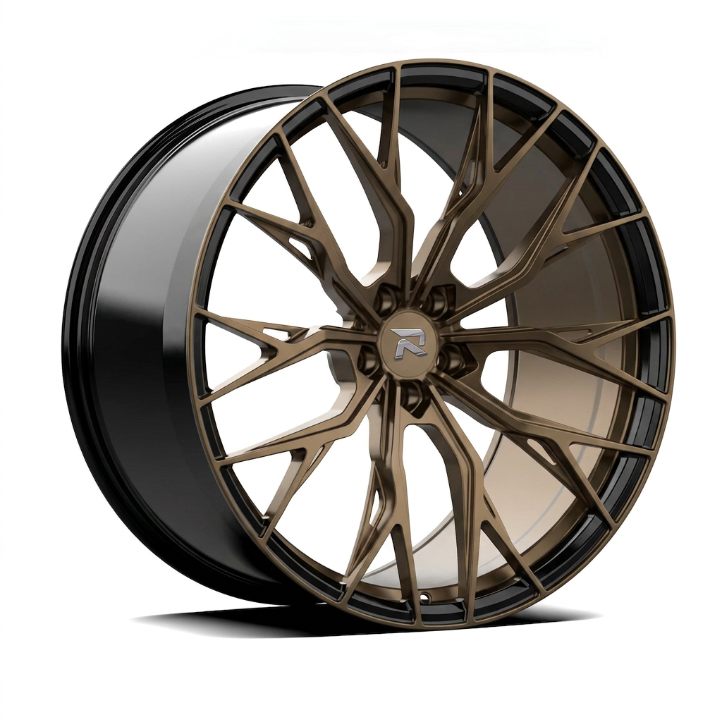 RZR CCII forged wheel — Satin Bronze / Gloss Black Lip