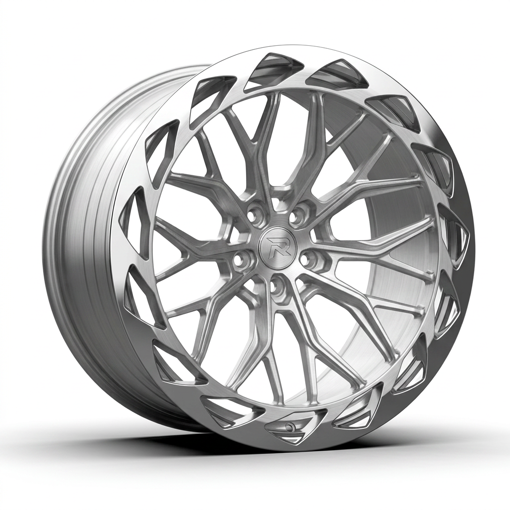 RZR CXXIII forged wheel — Brushed Silver / Polished Lip