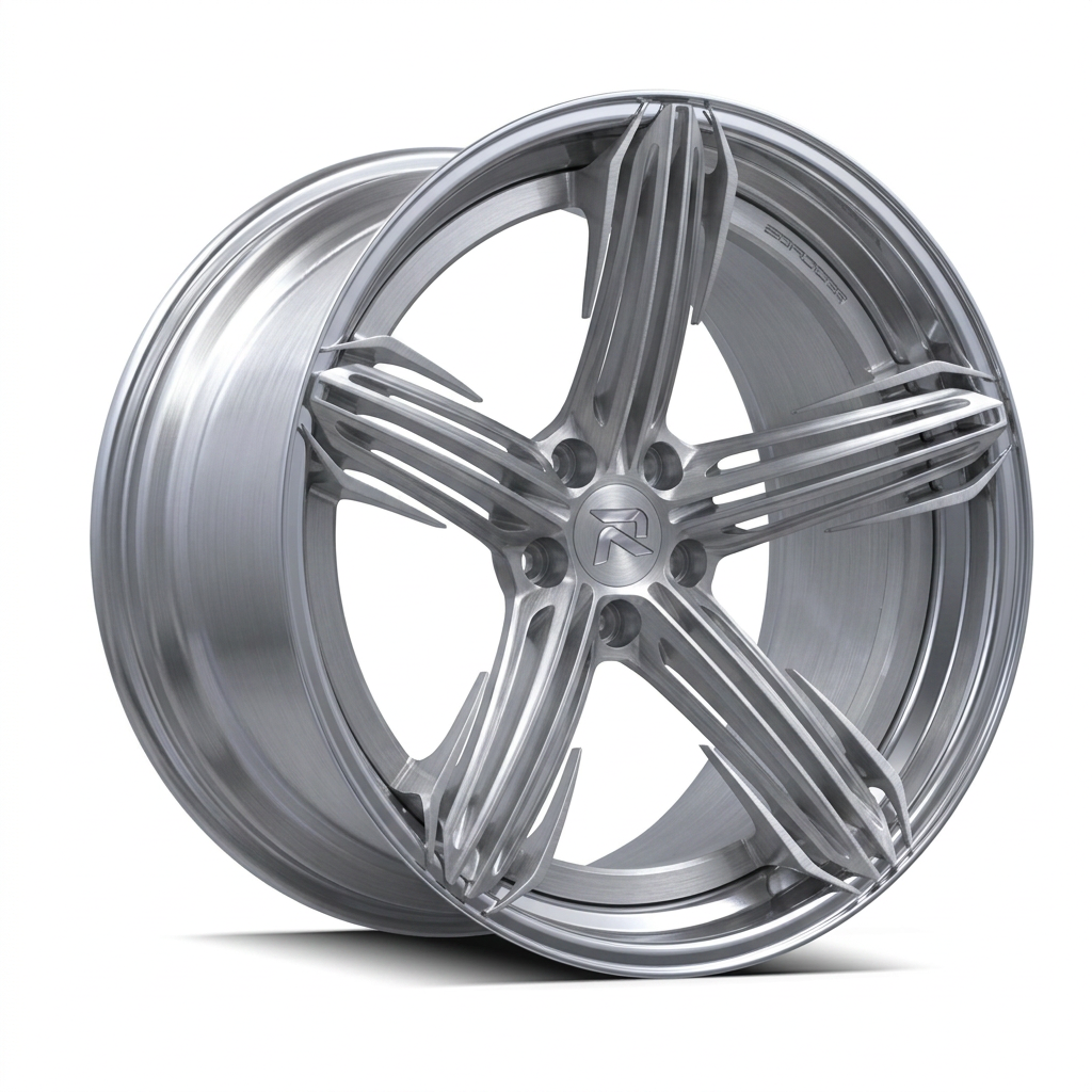 RZR CIV forged wheel — Brushed Silver / Polished Lip