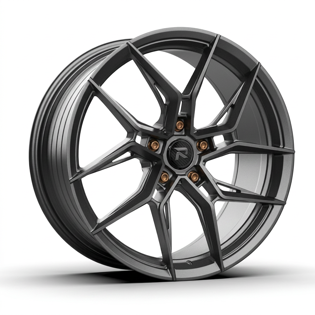 RZR CXXII forged wheel — Matte Anthracite / Bronze Hardware