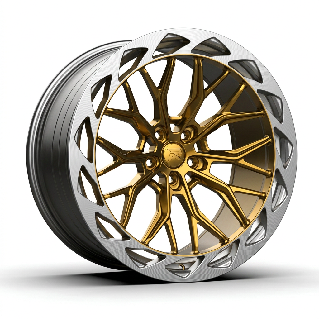 RZR CXXIII forged wheel — Gloss Gold / Machined Lip