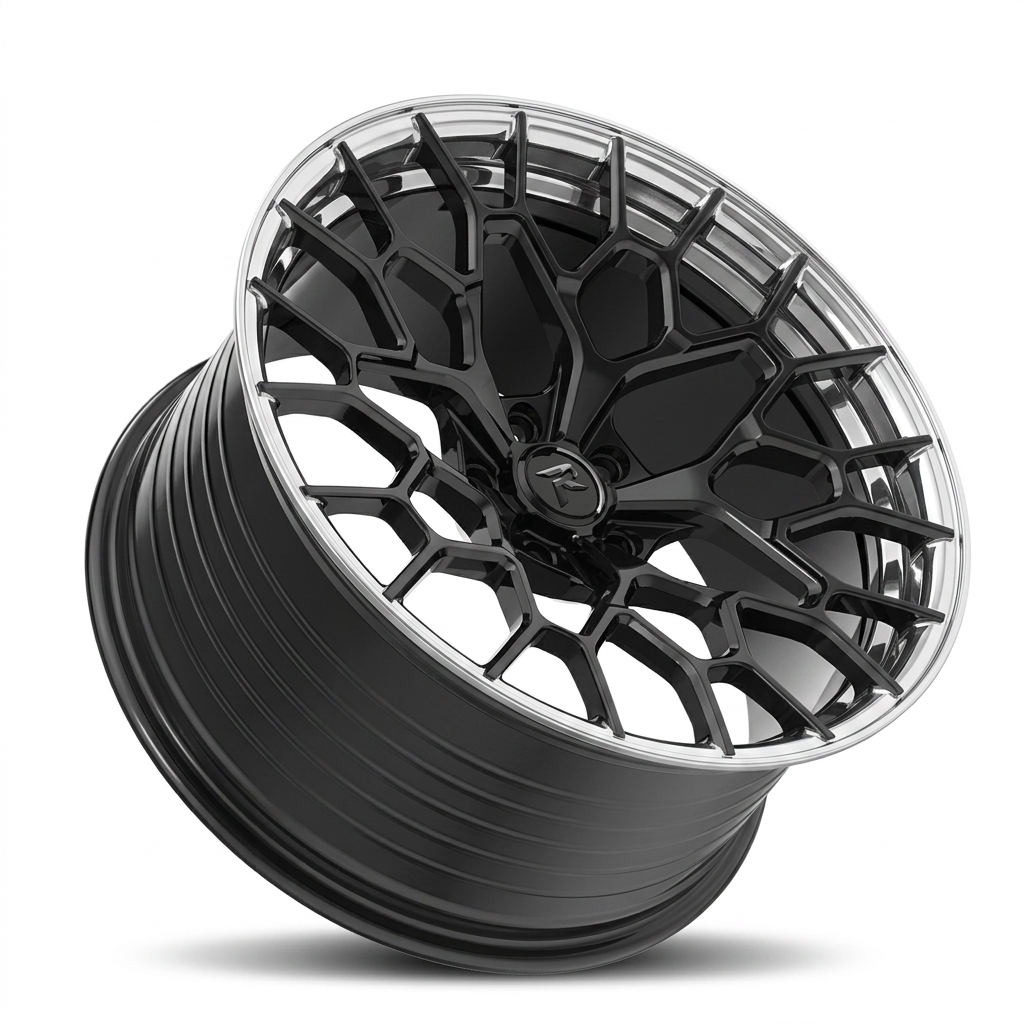 RZR LXXXIII forged wheel — Gloss Black / Polished Lip