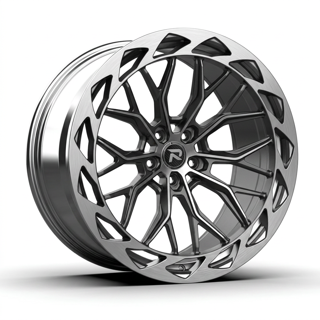 RZR CXXIII forged wheel — Graphite Machined / Polished Lip