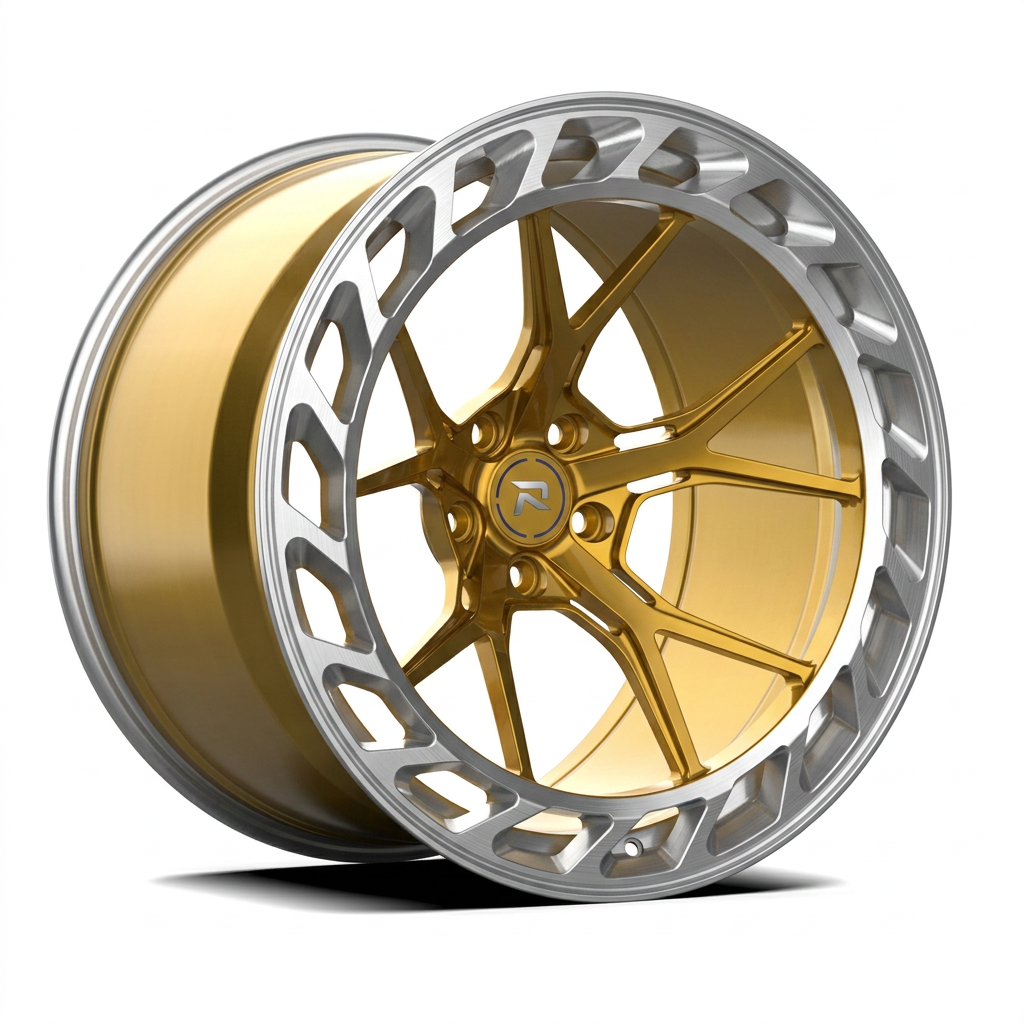 RZR CLXXXV forged wheel — Gloss Gold / Machined Lip