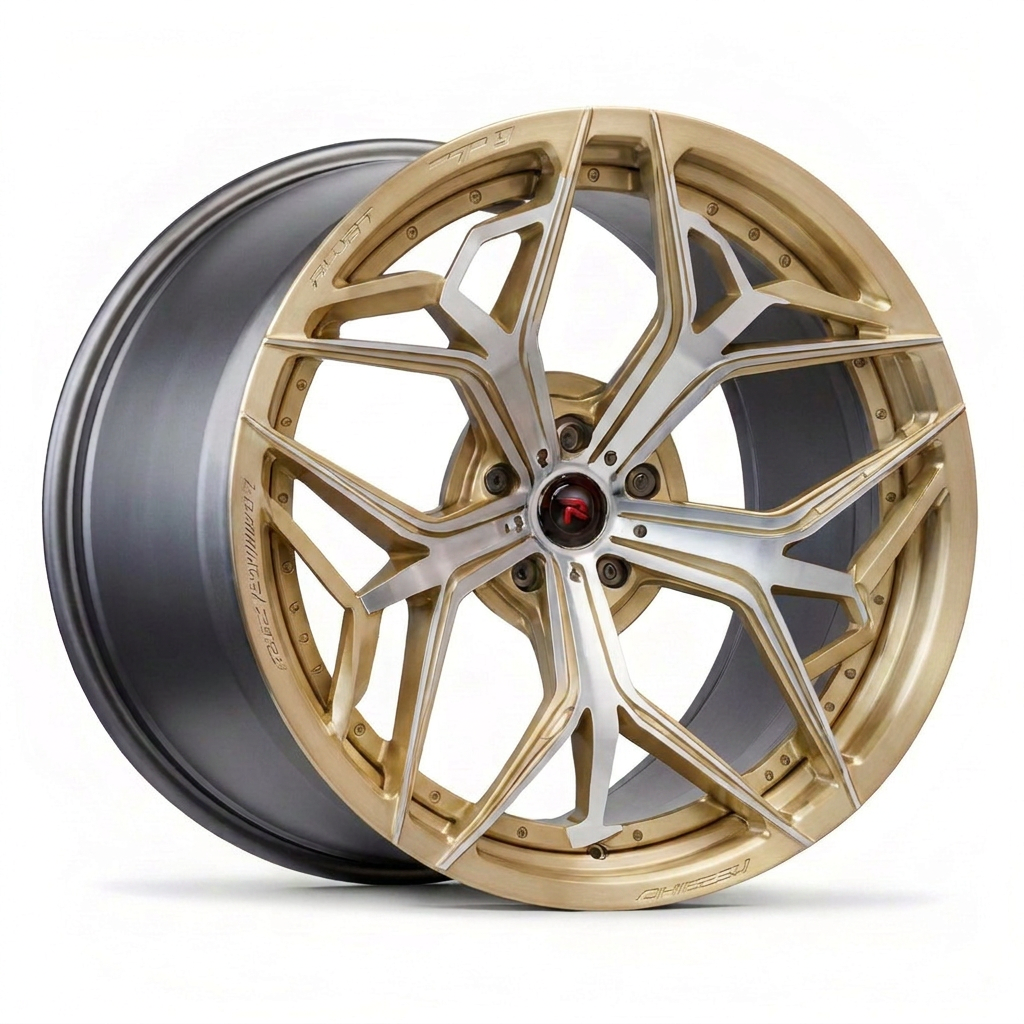 RZR XIII forged wheel — Brushed Gold / Machined Face