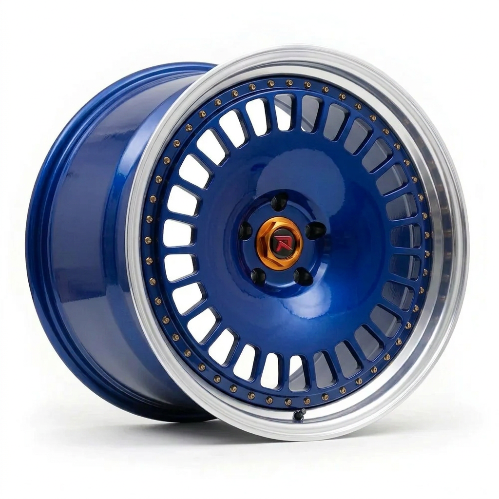 RZR XLI forged wheel — Candy Blue / Polished Lip