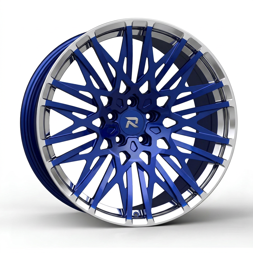 RZR CCVI forged wheel — Candy Blue / Polished Lip