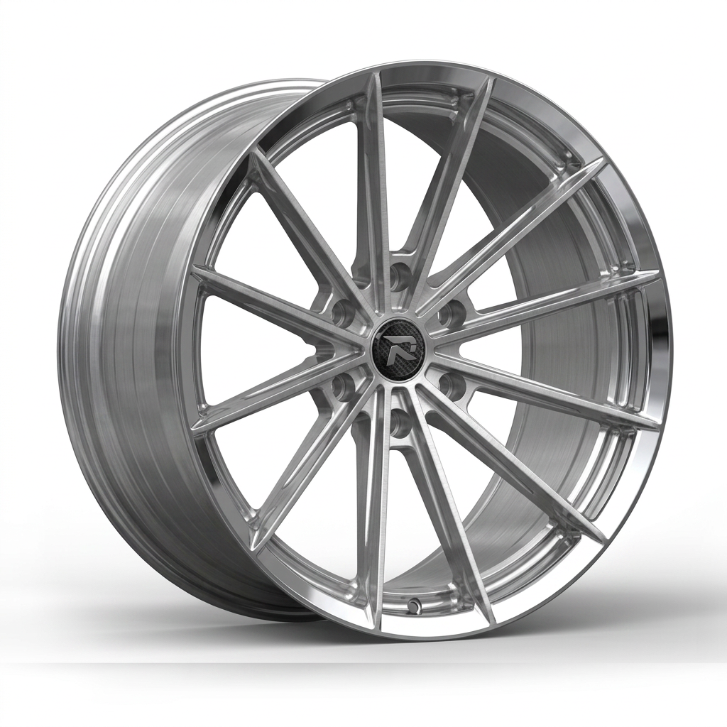 RZR CXX forged wheel — Brushed Silver / Polished Lip