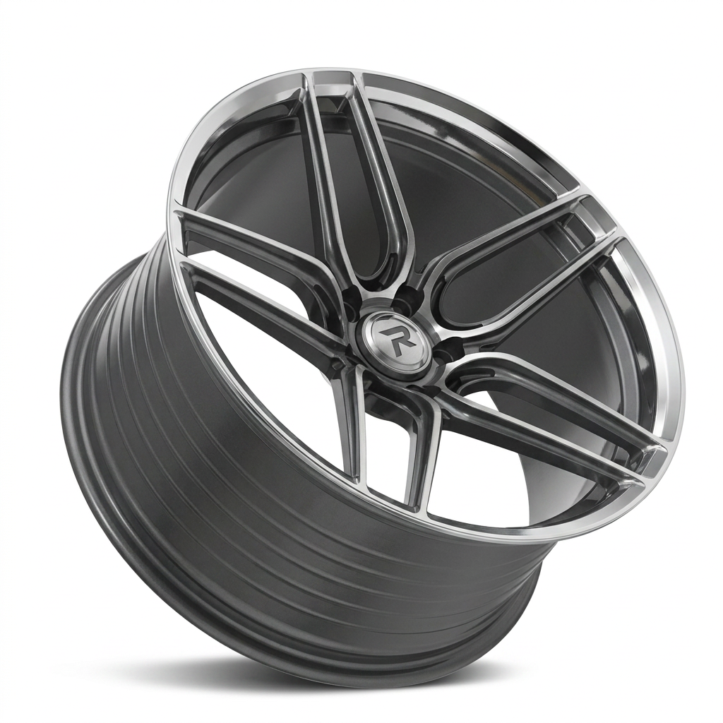 RZR XCI forged wheel — Graphite Machined / Polished Lip
