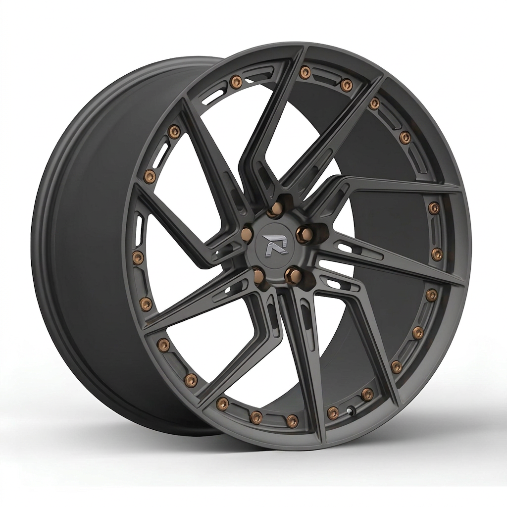 RZR CC forged wheel — Matte Anthracite / Bronze Hardware